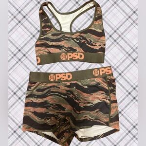 PSD Sommar Ray Collab Tiger Camo Sports Bra & Shorts Set
